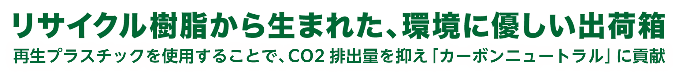 リサイクル樹脂から生まれた、環境に優しい出荷箱